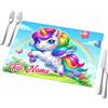 quickgadget Tovaglietta Americana 30x40 cm Unicorno Personalizzabile con Nome | Retro Antiscivolo in Gomma | Lavabile | Idea Regalo Bambina/Bimbo per Colazione Pranzo Cena (TV3040-UNI010)