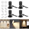 AMFUN 4PCS Mini Faretti a Spot, USB 5V 1W Vetrina per Gioielli Luci LED Spot, Piccola Luce D'accento, Faretti da Lncasso a LED per Vetrine, Gioielli, Armadi, Modelli