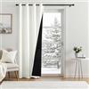 MIULEE Tenda Termica 1 Pezzo 100x200 cm Bianco | Tenda Termica Doppio Strato con Anelli, Isolante Freddo/Caldo, Oscurante e Antivento per Porte Interne in Inverno