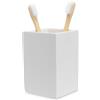 Yew Design portaspazzolini e portadentifricio, bianco opaco, per bagno e lavandino - Organizer angolare per spazzolini elettrici, filo interdentale, rasoi, dischetti di cotone e collutorio