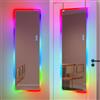 Vlsrka Specchio da parete RGB, 120x40cm Specchio da Porta/Muro | LED Specchiera figura intera Camera da letto Soggiorno, Specchiera da appendere con 7 Colori e 7 Dinamiche Luce, Bianco