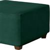 RTSFKFS Velluto Copertura Ottomana Quadrati 50x50 100x100 40x40 60x60 55x55 90x90 70x70 35x35, Fodera per Poggiapiedi Quadrato, Copri Pouf, Elasticizzato con Fondo Elastico,(Verde Scuro,22in/55cm)