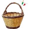 Generico Cestino Vimini con Manico | Cesto Funghi Picnic Decorativo | Multiuso - Prodotto Artigianale, Resistente e Pratico (10_x_12_cm)