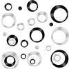 Lusofie 24 Pezzi Specchio Adesivo da Parete Specchio Rotondo Acrilico Adesivo Specchio Rimovibile Specchio Adesivo Decorazione Parete per Soggiorno Camera da Letto Arredamento Home Decor (Nero+Argento)