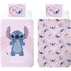 BrandMac Disney Stitch & Angel Set Biancheria da Letto Reversibile per Neonati e Bambini | "You Are Magical" Copripiumino Junior 100×135 cm + Federa 40×60 cm | 100% Cotone Morbido e Traspirante