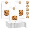 KLVGTIFS 25 Pezzi Sacchetti Carta Kraft, Sacchetto di Carta con Sigillo 25x16x7 cm | Marrone Kraft con Finestra Trasparente, Sacchetti per Alimenti, Sacchetto Pane a Prova di Olio, Inclusi 36 Handmade Adesivi