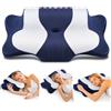 DONAMA Cuscino Cervicale Memory Foam Farfalla per Dormire, 2 Altezze | Comfort per collo e spalle, Cuscino Ergonomico per ogni posizione, misura 64x39x10/13 cm, ideale per tutta la famiglia