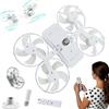 JIABAOZ Ventilatore da Soffitto con Luce LED Stile Drone, Ventilatore con Pale Pieghevoli E27, Silenzioso, Luce Regolabile, Facile da Avvitare, per Camera da Letto, Soggiorno, Cucina, Sala da Pranzo (White)