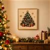 Generico DIY Christmas Pearl Diamond Painting Art Kit with Frame (7.87*7.87IN,E) | Christmas Pearl Art Kits for Adults & Beginners, Diamond Painting Hanging Kit, for Home Wall Decor