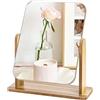 VOSSOT Specchio Trucco da Tavolo in Legno Set Specchio da Make Up con Specchietto Portatile Specchio da Toeletta Design Nordico per Camera da Letto Viaggi