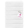 CASA COPENHAGEN - Set da 6 Asciugamani Piccoli Wave Textured - Bianco Gesso, in 100% Cotone Egiziano (Grigio Pino), Asciugamani per il Bagno (Set Uomini e Donne)