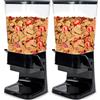 Tokokimo Dispenser Cereali, Non Schiaccia i Cereali Durante l'Erogazione, Distributore per Colazione, Caramelle, Noci, Fagioli, Granola, Grande Capacità di 5,5 L (Nero, Set da 2)