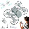 JIABAOZ Ventilatore da Soffitto con Luce LED Stile Drone, Ventilatore con Pale Pieghevoli E27, Silenzioso, Luce Regolabile, Facile da Avvitare, per Camera da Letto, Soggiorno, Cucina, Sala da Pranzo (Gray)