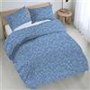 Riad Arredo Set Copripiumino Morbido 100% Puro Cotone Italiano - Parure Sacco Piumino con Federe Made in Italy (Minimal Blu, Singolo 155x240 + 1 federa 52x82)