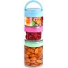 BAKAJI Set 3 Contenitori da Cucina Impilabili con Sistema Salvafreschezza e Maniglia Ergonomica, Barattoli Colori Assortiti, Coperchio Chiusura Ermetica, Organizer Salvaspazio, 1 x 440 ml - 2 x 230 ml