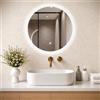 MIKIICOCO Specchio da bagno con luci LED, 50 cm, rotondo, illuminato