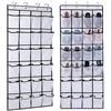 ABSOK Porta scarpe da appendere,organizer da appendere sopra la porta, organizer per scarpe da appendere,Scarpiera a 24 tasche, da appendere alla porta, con 4 ganci, per cucina, camera da letto, bagno