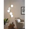 TEKHOME Lampadario Moderno a 5 Luci G9, Lampada da Soffitto in Metallo e Vetro, Design in Bronzo, Ø24 cm Altezza 100 cm, Attacco G9 Max 10W, Illuminazione Interni per Soggiorno Cucina Camera - A95