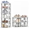 RELAX4LIFE Scarpiera, Scaffale Modulare a 6 Scomparti, Porta Scarpe Salvaspazio in Plastica, Struttura a Incastro Verticale/Orizzontale, Impilabile per Ingresso, 24,5 x 27,5 x 76,5 cm (Bianco)