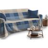 SpazioTessile Copritutto Arredatutto Telo arredo Copridivano Copriletto Fantasia Letto Divano (Scotland Azzurro, 180x300)