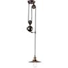 iDEGU Lampadario a Sospensione Vintage Industriale, Retrò E27 Lampada a Sospensione Stile Edison Plafoniera Sistema Puleggia in Metallo Lampada da soffitto per Sala da Pranzo Cucina Bar, Ruggine