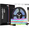 SEZO FCOB RGB IC Striscia LED ad alta densità Indirizzabile COB RGB+WS2811 IC LED Strip 5M 720LEDs/M 21W/M DC24V IP30 Non impermeabile cambia colore decorazione fai da te