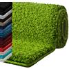 casa pura Tappeto Bagno Antiscivolo - Tappeti per Bagno Assorbenti, Shaggy - Spessore Alto e Morbido in 16 tonalità Tinta Unita e Varie Misure - 80x150 cm - Verde