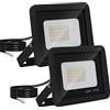 Mille Lucciole YCZM Faretto LED da Esterno 20W,Faro LED Esterno 24 leds 3000K Bianco Caldo 2000LM,Faretti LED Esterno Impermeabile IP65,Faretti Esterni adatto Giardino Terrazza Garage Patio【2 Pezzi Guscio Nero】