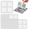 XETHI 30 Pezzi Filtro Scarico Doccia Usa e Getta, 10x10cm Raccogli Capelli Quadrato con Design a Griglia per Scarichi di Bagno e Cucina