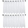 ASSRECT Set da 2 Tende Corte Semitrasparenti 130x45cm, Tende Cucina in Poliestere Bianche con Motivi Farfalla e Fiori, Con Fori per Asta, Stile Vintage per Soggiorno, Bagno e Finestre