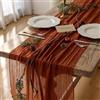 Keketoarrange Keketo - Runner da tavola autunnale in terracotta e garza, 300 cm, 3 m, rustico, arancione bruciato, per matrimoni, baby shower, feste nuziali, centrotavola, decorazioni autunnali per la casa