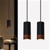 ouglres Sospensione In Legno, 2Pcs Cucina Lampada Sospensione, Lampada Vintage Sala da Pranzo Appeso,Alluminio Industriale Sospensione Nero GU10 per Soggiorno Camera da Letto,Ristorante