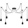 LEDSone Lampadario a sospensione a forma di ragno industriale a 6 bracci - Lampada da soffitto fai da te regolabile nera con luci sospese per cucina, sala da pranzo (6 vie + Senza lampadina)
