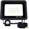 Mille Lucciole YCZM Faretto LED da Esterno con Sensore di Movimento 50W 5000LM 72 leds 6500K Bianco Freddo,Faro LED Esterno IP65 Impermeabile,Faretti Esterni adatto Giardino Terrazza Garage Patio【Guscio Nero】