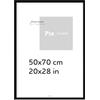 Pix FRAMES Cornice portafoto 50x70cm - Cornice portafoto in legno - Nero | Cornice portafoto in legno con plexiglass - Cornice in legno da appendere - Cornice portafoto in legno - da appoggio