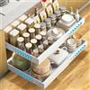 EOJDDPA 2 cassetti telescopici con sistema a binario, cassetto estraibile da cucina senza foratura, cassetto estraibile per mobili da cucina, organizer per cassetti 42x68cm