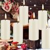 SWHCM Candele di cera d'api naturali, 100% pura cera d'api - 258 ore di durata, inodore per casa, preghiera, candele biologiche senza fumo, 5 x 10 cm, 6 pezzi (avorio)
