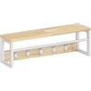 HOOBRO Appendiabiti da Parete con Mensola, Barra Porta Grucce e 5 Ganci, Mensola da Muro per Cappelli, Ombrelli, Sciarpe, Ingresso, Corridoio, Soggiorno e Camera, Bianco e Naturale EWN78YM01