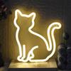 YUEYYNS Insegne Luminose del Gatto Insegna al Neon Gatto Bianco Caldo | Luci al Neon Alimentate via USB e a Batteria per Camere da Letto, Bar, Caffetterie, Ccucine, Ristoranti e Feste