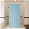 Haoyunll Tenda Doccia Pieghevole Magnetica, Blu, 80x180cm | Antimuffa Impermeabile in Tessuto Per Cabina Doccia, Tende da Doccia A Fisarmonica Plissettate Lavabili con Gancio, 220g/m²