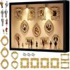 Quixion Scatola Silhouette Mini Museo DIY, Cornice Portafoto Mini Museo DIY, Mi Ni | Mini cornice per museo di persone, con cornice dorata e illuminazione a LED, per compleanno, matrimonio