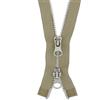Erlif Cerniere lampo a 2 vie, in metallo argentato, divisibili (beige, 308, 75 cm)