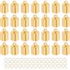 QUARKZMAN 100Pcs Baccello Terminali In Pelle, 7.5mm ID Baccello A Nappa Con Anelli Di Collegamento Per Creazioni Di Gioielli Fai Da Te Bracciali Collane, Tono Oro Lucido