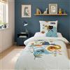 CÔTE DECO Set di biancheria da letto per bambini reversibile Dinosauro, 2 pezzi, colore: Blu