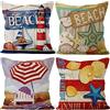 Aoihrraan 41x41cm Confezione Da 4 Copricuscini Divano Spiaggia Tropicale Mare Stella Marina Biancheria Quadrata Federe Per Cuscini Decorare In Lino Arredo Casa Giardino Sedia Patio Campeggio Sofà