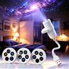 KQLHLHDYZ Luce notturna con proiettore Galaxy, proiettore olografico 5D con 15 motivi, plug-and-play, alimentazione USB, orientabile a 360°, proiettore luna e stelle per camera da letto
