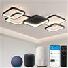 BAYHT Plafoniera LED Soffitto, 56W Lampada da Soffitto con Matter Compatibile con HomeKit, Alexa, Google e IFTTT, Moderna Plafoniera Intelligente per Soggiorno, Camera da Letto, Sala da Pranzo