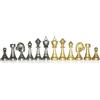 Italfama Set Pezzi Scacchi Metallo Oro Argento Italfama, Re 7.5cm, Made in Italia