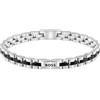 BOSS - Bracciale da uomo con maglie in acciaio bicolore nero e argento dal design deciso