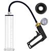 Generico Pompa Pene Manuale Sex Toy per Uomo con Impugnatura in Nylon e Manometro Estensore Pene Penis Pump Vuoto per Erezione Maschile(Black,9 x 3.0 inch)